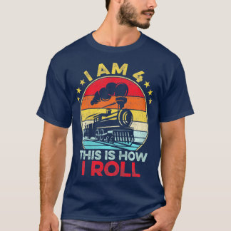 4歳の誕生日の男の子の列車4歳の誕生日 Tシャツ
