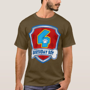 4歳の誕生日の男の子4歳パトロールドッグ恋人の子 Tシャツ