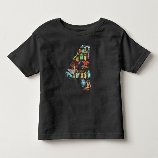 4歳の誕生日の虫カブトムシ4歳のプレゼント トドラーTシャツ (正面)