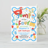 4歳の誕生日を夏のプールパーティーで楽しもう 招待状 (スタンド正面)