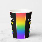 4歳の誕生日カラフル:虹4、名前をカスタムする 紙コップ (左)