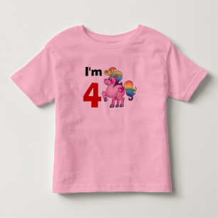 4歳の誕生日ガールギフト( unicorn pony ) トドラーTシャツ