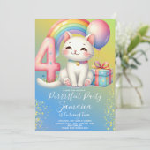 4歳の誕生日キテイちゃんレインボーパーティー 招待状 (スタンド正面)