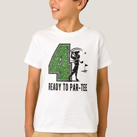 4歳の誕生日ギフトゴルフプレーヤー4歳の男の子 Tシャツ (正面)