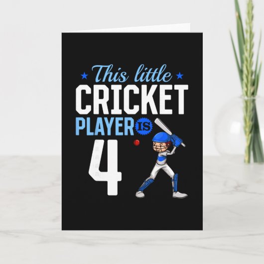 4歳の誕生日クリケット選手 カード (正面)