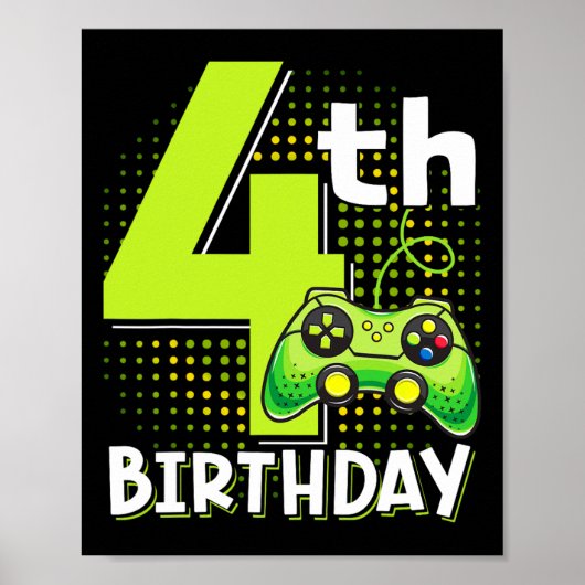 4歳の誕生日ゲーマー4歳ビデオゲおもしろいームBo ポスター (正面)