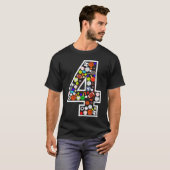 4歳の誕生日スポーツおおきな数字4歳の男の子 Tシャツ (正面フル)