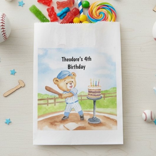 4歳の誕生日ティーボールテディベア野球 フェイバーバッグ