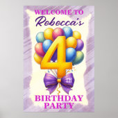 4歳の誕生日バルーンのテーマ ポスター (正面)