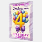 4歳の誕生日バルーンテーマ アクリルサイン (傾斜)
