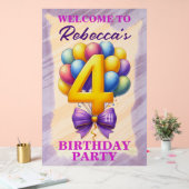4歳の誕生日バルーンテーマ アクリルサイン (ウェディング)