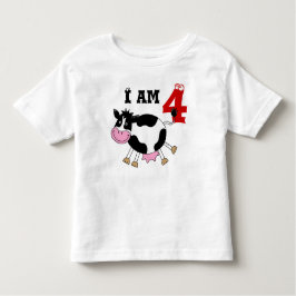 4歳の誕生日パーティープレゼント，踊り牛 トドラーTシャツ