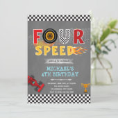 4歳の誕生日パーティー招待状 招待状 (スタンド正面)