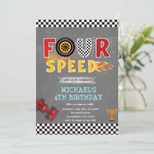 4歳の誕生日パーティー招待状 招待状 (スタンド正面)