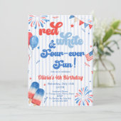 4歳の誕生日パーティー招待状 - 独立記念日 招待状 (スタンド正面)