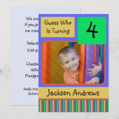 4歳の誕生日パーティー招待状 男の子 招待状 (正面/裏面)