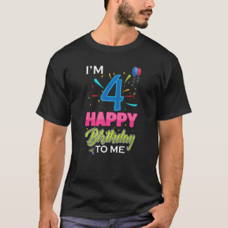 4歳の誕生日パーティー4歳I'm 4 Happy Birthda Tシャツ