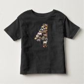 4歳の誕生日ファーム動物テーマ4歳のプレゼント トドラーTシャツ (正面)