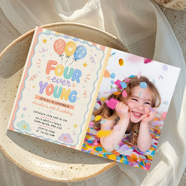4歳の誕生日フォトバルーン 招待状