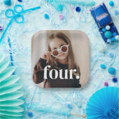4歳の誕生日フォト - フォー ペーパープレート (パーティー)