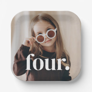 4歳の誕生日フォト - フォー ペーパープレート