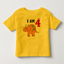 4歳の誕生日プレゼント、恐竜のトリケラトプス トドラーTシャツ