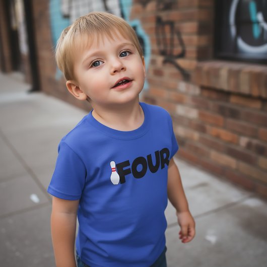 4歳の誕生日ボウリングTシャツ 子供用 Tシャツ