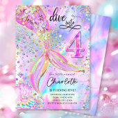 4歳の誕生日マーメイド招待状エディにダイブ 招待状