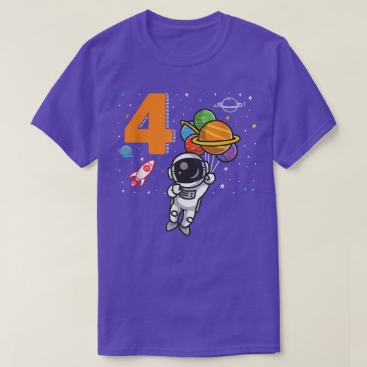 4歳の誕生日少年4歳の誕生日Ou Tシャツ (デザイン正面)