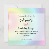 4歳の誕生日招待状 女の子 招待状 (裏面)