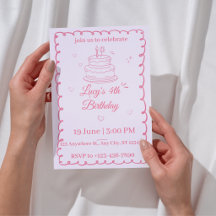 4歳の誕生日招待状 女の子