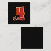 4歳の誕生日男の子ギフト消防士 スクエア名刺 (正面/裏面)