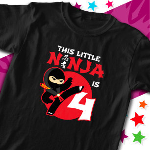 4歳の誕生日4歳の子供たちパーティーリトル忍者4 Tシャツ