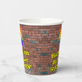 4歳の誕生日：おもしろいグラフィティインスパイアレインボー4 紙コップ (左)