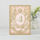 4歳の誕生日 かつて王子様と姫 招待状 (スタンド正面)