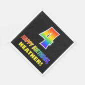 4歳の誕生日:はっきりしたおもしろい、シンプル虹、虹4 スタンダードランチョンナプキン (角)