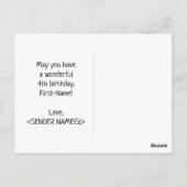 4歳の誕生日：はっきりしたおもしろい、シンプル虹、虹4 ポストカード (裏面)