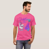 4歳の誕生日 アイススケート ガールズ Tシャツ (正面フル)