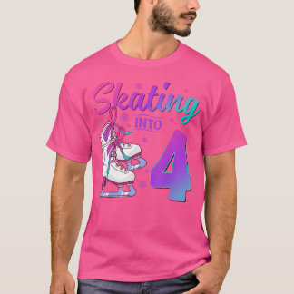 4歳の誕生日 アイススケート ガールズ Tシャツ