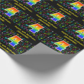 4歳の誕生日:カラフル音楽シンボルRainbow 4 ラッピングペーパー (角)