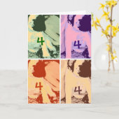 4歳の誕生日 カード (黄色い花)