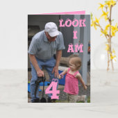 4歳の誕生日 カード (黄色い花)