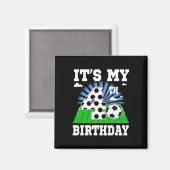 4歳の誕生日 サッカー お誕生日おめでとう P マグネット (正面/裏面)
