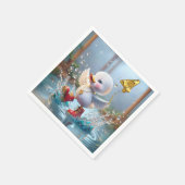 4歳の誕生日 ダック ダンシング イン レイン プードル スタンダードカクテルナプキン (角)