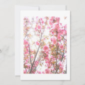 4歳の誕生日  ピンクの桜の花の模様の4歳のカスタム年齢 招待状 (裏面)