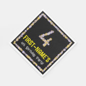 4歳の誕生日:フローラ花数,名前をカスタムする スタンダードランチョンナプキン (角)