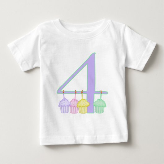 4歳の誕生日 ベビーTシャツ (正面)
