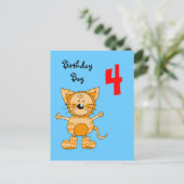 4歳の誕生日 ポストカード (スタンド正面)