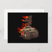 4歳の誕生日 モンスター トラック 4歳の男の子の誕生日 トラック ポストカード (正面/裏面)