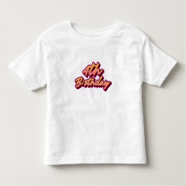 4歳の誕生日 子供の誕生日 トドラーTシャツ